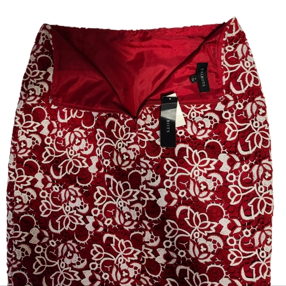 NWT Talbots Size 6 Pencil Skirt Red & White - Picture 8 of 14